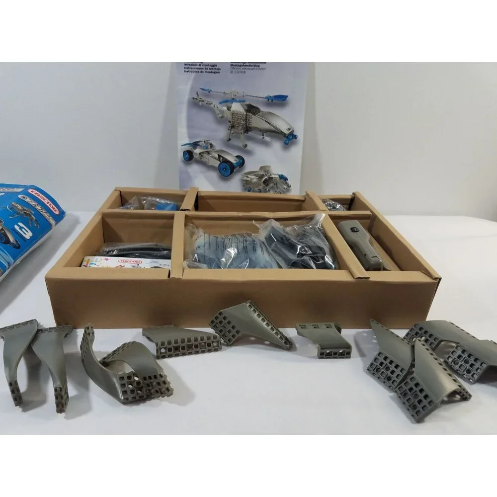 Erector Speed Play Motorized Helicopter 280 Pieces 3 Models Set 7901 OPEN BOX